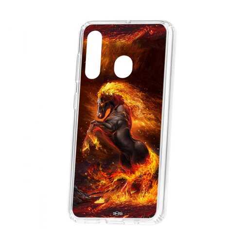 Чехол Kruche Samsung Galaxy A60 2019 Print Конь огонь