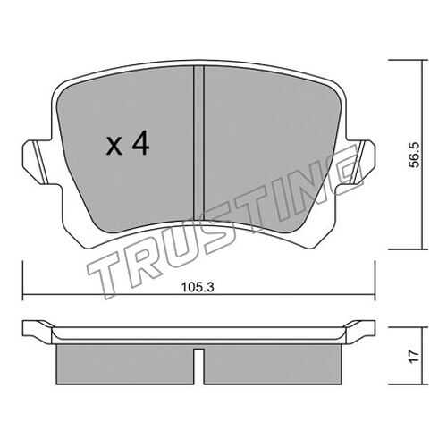 Комплект тормозных дисковых колодок TRUSTING 822.0