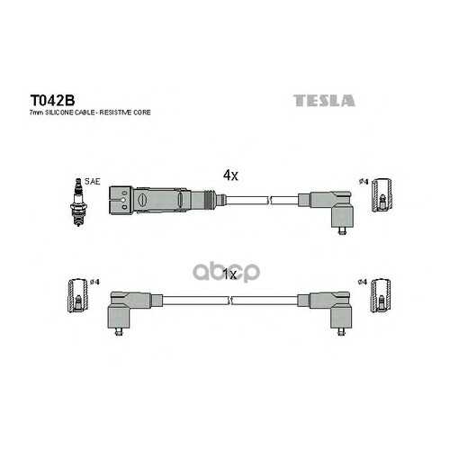 Комплект Проводов Зажигания TESLA T042B