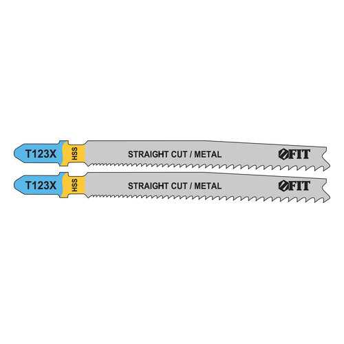 Пилки для лобзиков по алюминию и цв.мет, 100/74 мм, (T123X), 2 шт. FIT 40978