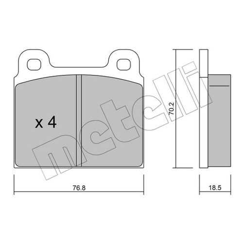 Комплект тормозных дисковых колодок METELLI 22-0078-0