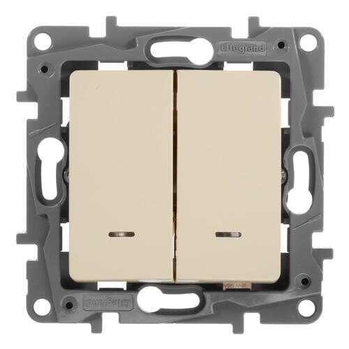 Legrand Переключатель Legrand Etika двухклавишный с подсветкой слоновая кость 672316