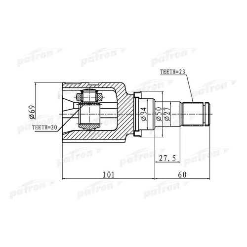 Шрус PATRON PCV1458