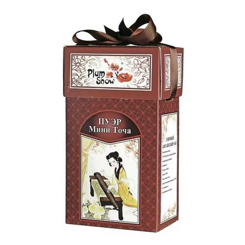 Чай Plum Snow Пуэр Мини Точа, чёрный листовой, 100 гр