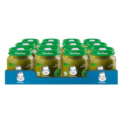 Овощное пюре Gerber Только Брокколи (первая ступень), 12 шт. по 130 г