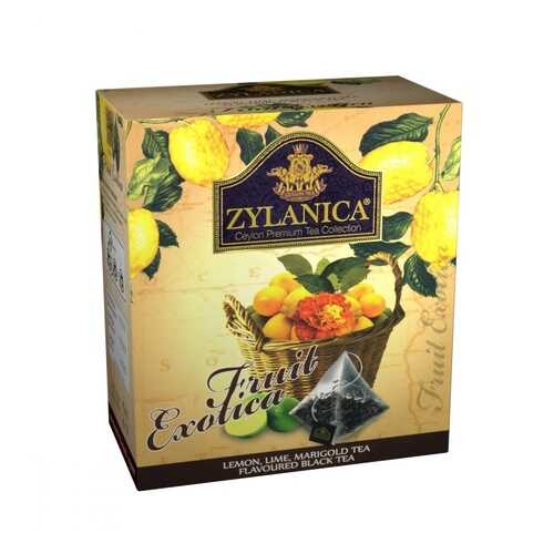Чай Zylanica Fruit Exotica черный с лимоном лаймом лепестками календулы 20 пирамидок