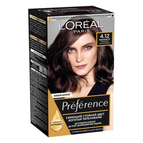 Краска для волос L'Oreal Paris Preference оттенок 4,12 Монмартр