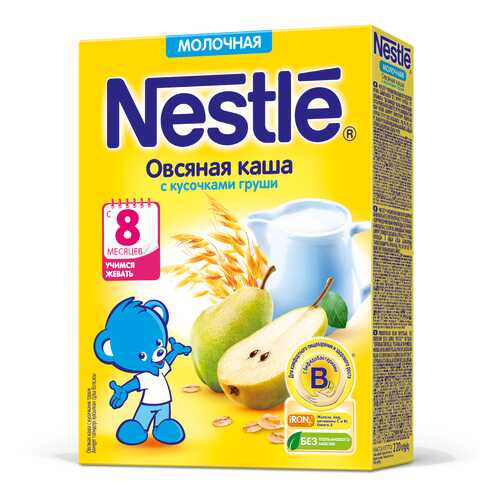 Каша молочная Nestle Овсяная с кусочками груши с 8 мес. 220 г