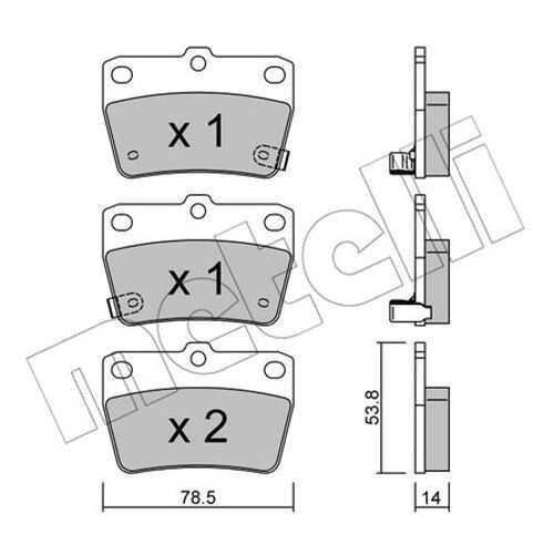 Комплект тормозных дисковых колодок METELLI 22-0431-0