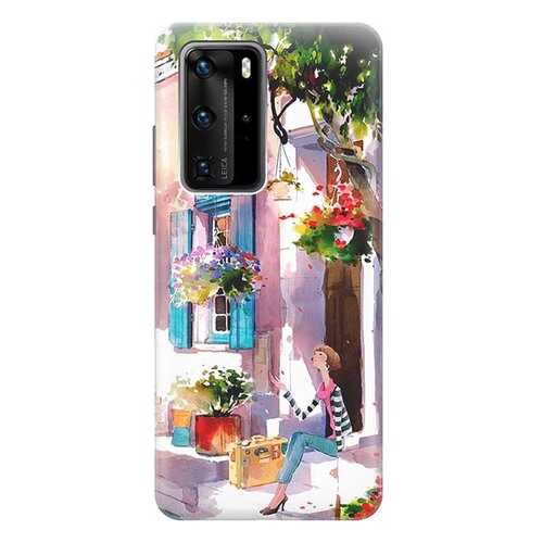 Чехол RE:PA для Huawei P40 Pro с принтом Девочка на цветущей улочке