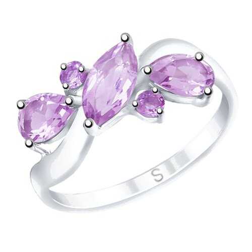 Кольцо женское SOKOLOV из серебра с аметистами 92011658 р.17