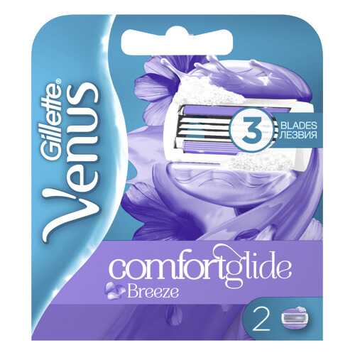 Сменные кассеты Gillette Venus Breeze (cо встроенными полосками с гелем для бритья), 2 шт