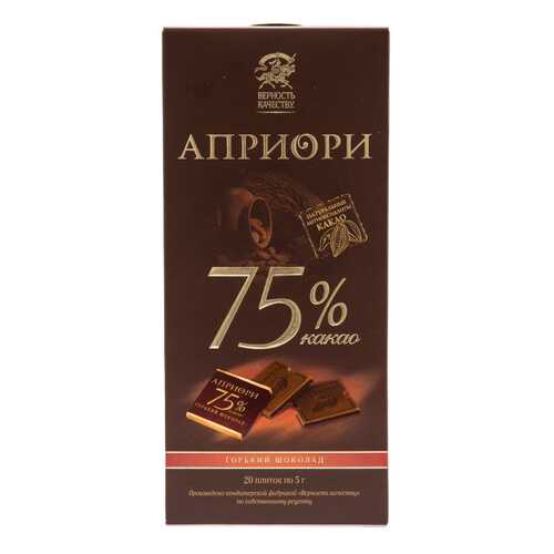 Шоколад горький Верность качеству априори 75% какао 100 г