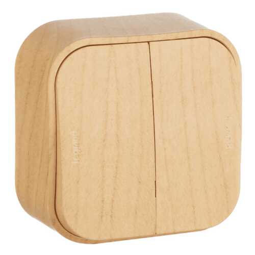 Переключатель двухклавишный Legrand ОП 10 АХ Quteo, дерево