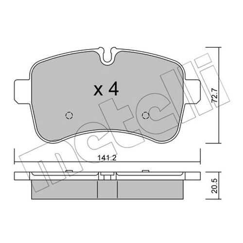Комплект тормозных дисковых колодок METELLI 22-0711-0