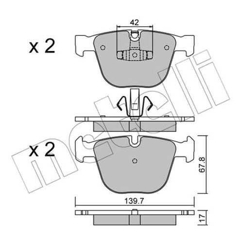 Комплект тормозных дисковых колодок METELLI 22-0773-6