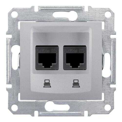 SE Sedna Алюминий Розетка компьютерная 2-ая RJ45 кат. 5e UTP