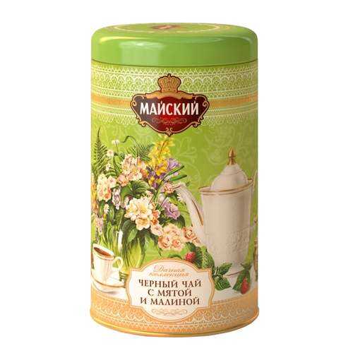 Чай листовой черный майский мята-малина Дачная Коллекция с добавками 80 г