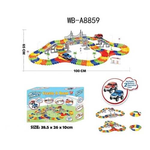 Автотрек Junfa Toys гибкий 240 деталей WB-A8859