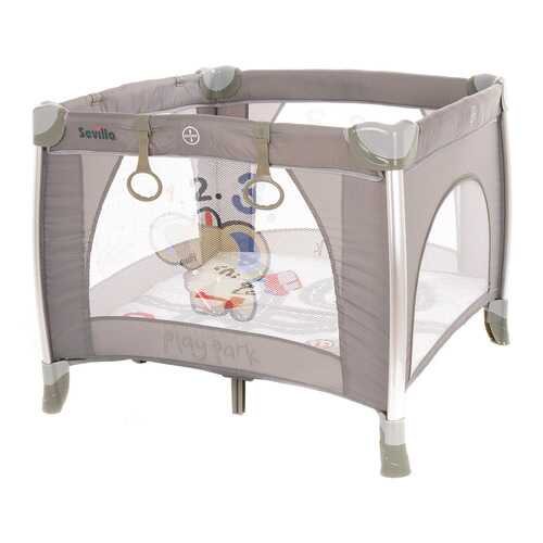 PITUSO Манеж SEVILLA GREY/Серый одноуровневый, с лазом, 93*93*76см