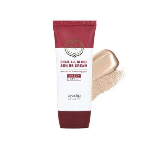 Крем ББ для лица Eyenlip улиточный Snail All In One Sun BB Cream #21 Light Beige 50мл