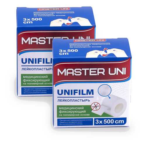 Лейкопластырь MASTER UNI UNIFILM 3 х 500 см на полимерной основе 1+1