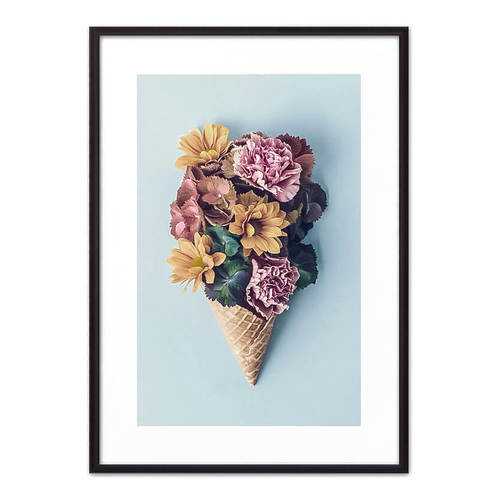Постер в рамке Цветочное мороженое 50х70 см