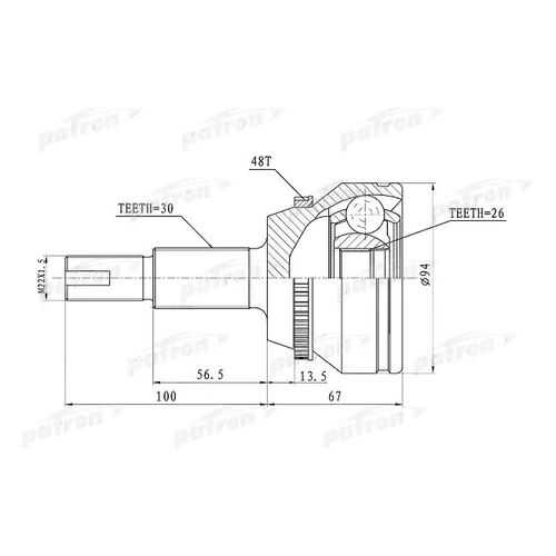 Шрус PATRON PCV1436