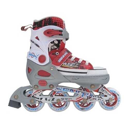 Раздвижные роликовые коньки Trans Roller серо-красные, размер L (40-43)