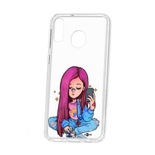 Чехол Kruche Samsung Galaxy M20 Print Pink Hair