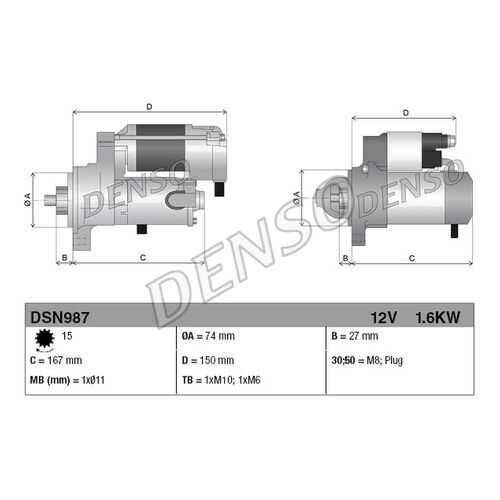 Стартер DENSO DSN987