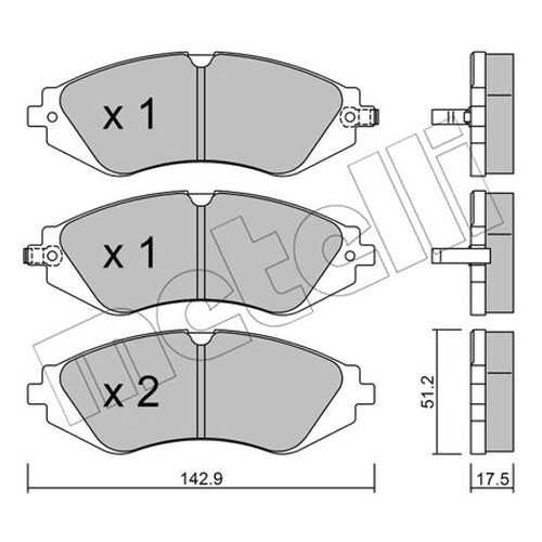 Комплект тормозных дисковых колодок METELLI 22-0294-0