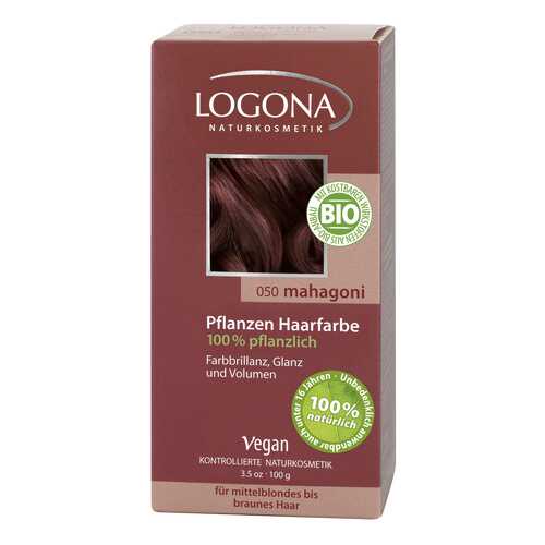 Краска для волос Logona Herbal Hair Colour Powder Махагон коричневато-красный 100 г