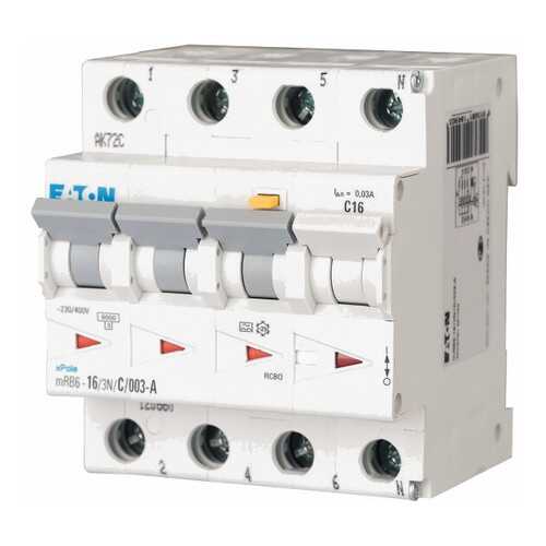 Автоматический выключатель дифференциального тока Eaton mRB6-16/3N/C/003-A