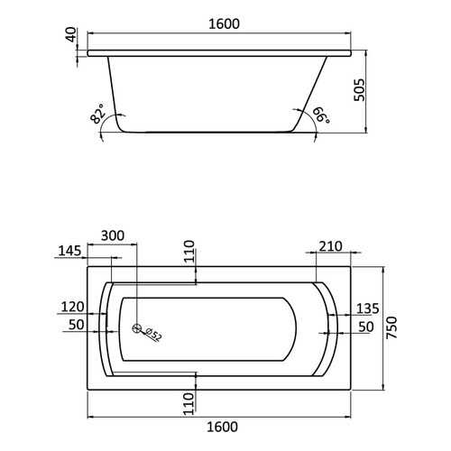 Комплект монтажный Santek Монако XL 160х75см (1WH112422)