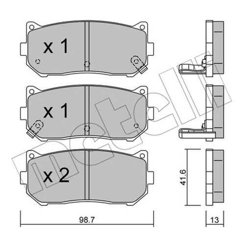 Комплект тормозных дисковых колодок METELLI 22-0372-0