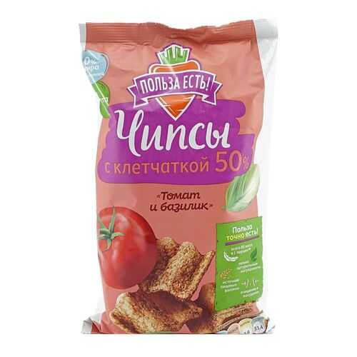 Польза Есть! Чипсы с клетчаткой, 90г (Томат и базилик)