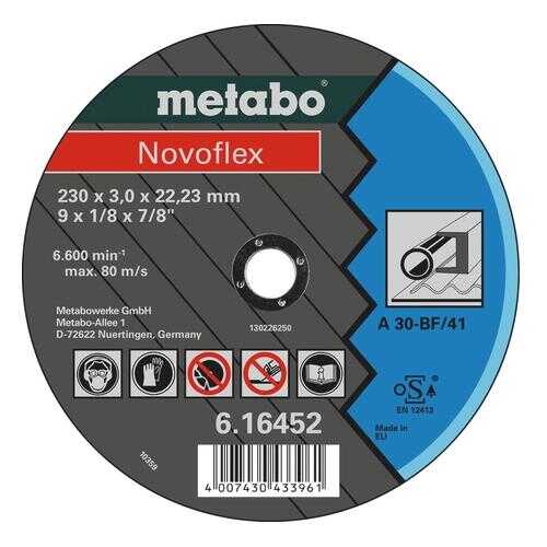 Отрезной диск по металлу для угловых шлифмашин metabo 616450000