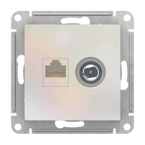 Розетка SE AtlasDesign Жемчуг двойная комп+ТВ, RJ45+TV, кат.5E, механизм