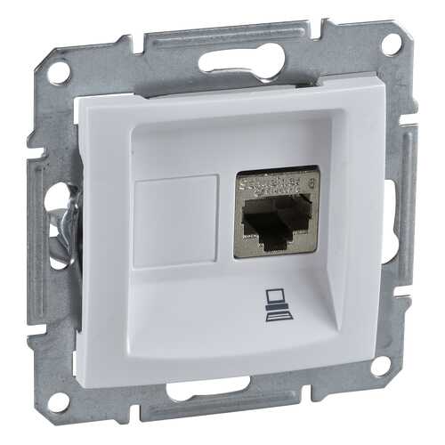 Механизм компьютерной розетки СП Schneider Electric Sedna, одномодульный, RJ45, белый