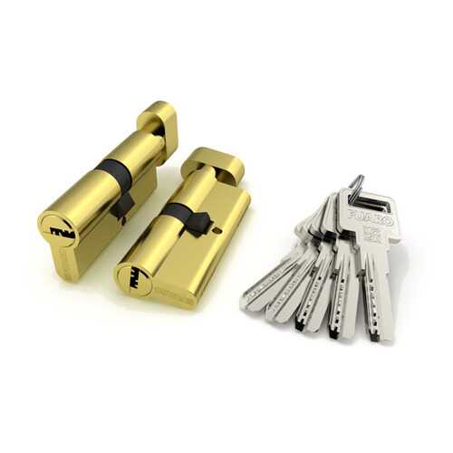 Цилиндровый механизм с вертушкой R602/60 mm /25+10+25/ PB, цвет: латунь, 5 ключей