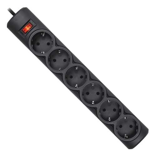 Сетевой фильтр Defender DFS151, 6 розеток, 1,8 м, Black