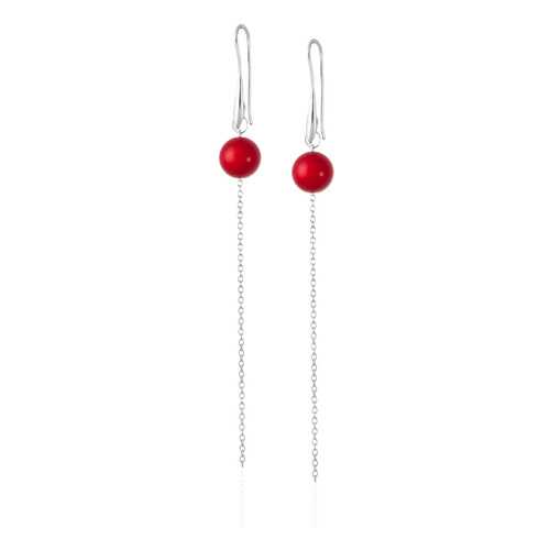 Серьги Lattrice, вставка коралл, артикул 54655990