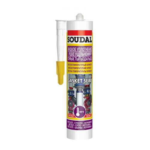 Высокотемпературный силикон Gasket Seal SOUDAL 280 мл красный