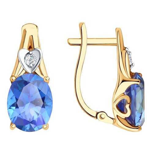 Серьги SOKOLOV из золота с топазами Swarovski и фианитами Swarovski 726823