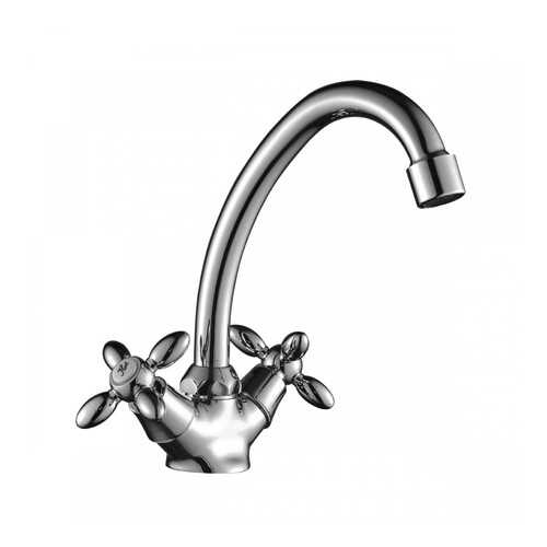 Смеситель Decoroom DR48012 двуручный для умывальника с поворотным изливом, хром