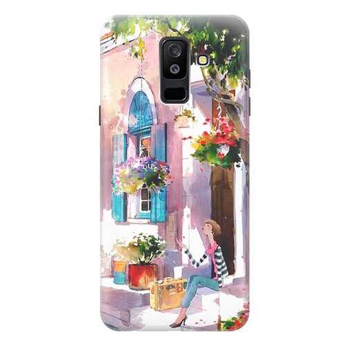 Чехол RE:PA для Samsung Galaxy A6 Plus (2018) A605G с принтом Девочка на цветущей улочке