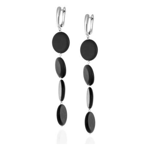 Серьги Lattrice, вставка шунгит, артикул 54666099