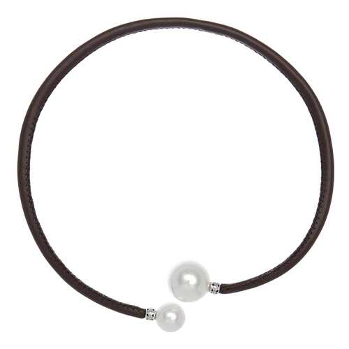 Бусы женские My-bijou 303-1133 белые/коричневые