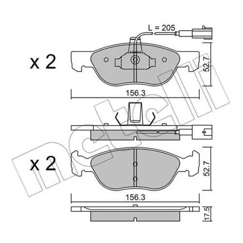 Комплект тормозных дисковых колодок METELLI 22-0082-1